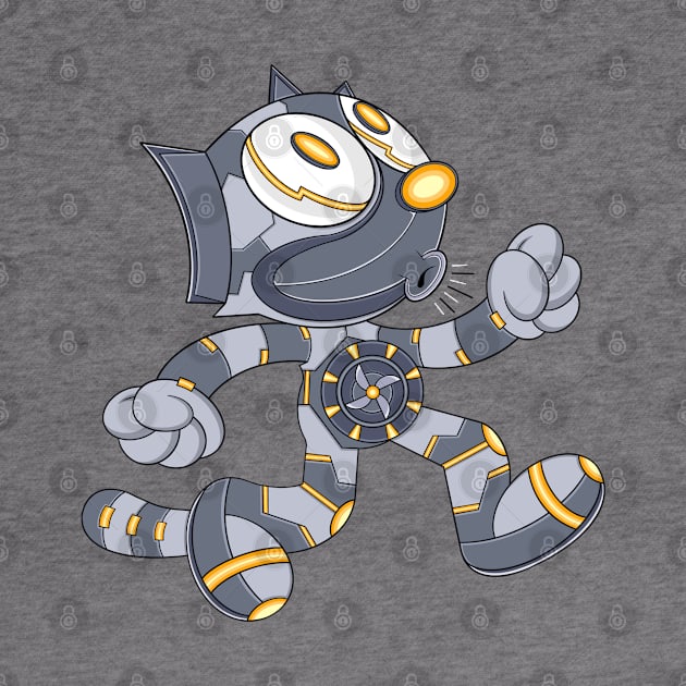 Mecha cyborg felix the cat run sing by ryroxtoons